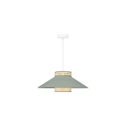 Duolla - Suspension filaire RIO RATTAN 1xE27/15W/230V d. 45 cm vert/rotin