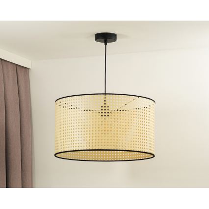 Duolla - Suspension filaire ROLLER 1xE27/15W/230V d. 45 cm rotin/noir
