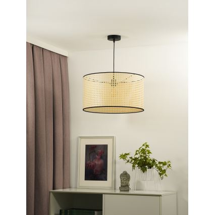 Duolla - Suspension filaire ROLLER 1xE27/15W/230V d. 45 cm rotin/noir