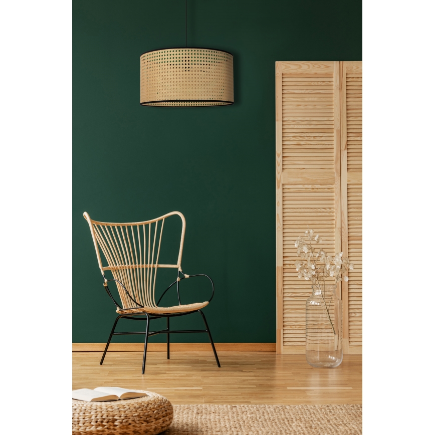 Duolla - Suspension filaire ROLLER 1xE27/15W/230V d. 45 cm rotin/noir