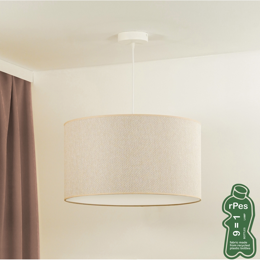 Duolla - Suspension filaire ROLLER ECO RECYCLING 1xE27/15W/230V d. 45 cm crème