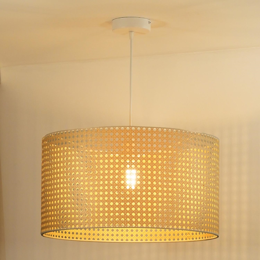 Duolla - Suspension filaire ROLLER RATTAN 1xE27/15W/230V d. 45 cm beige