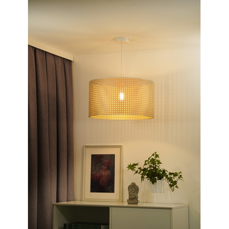 Duolla - Suspension filaire ROLLER RATTAN 1xE27/15W/230V d. 45 cm beige