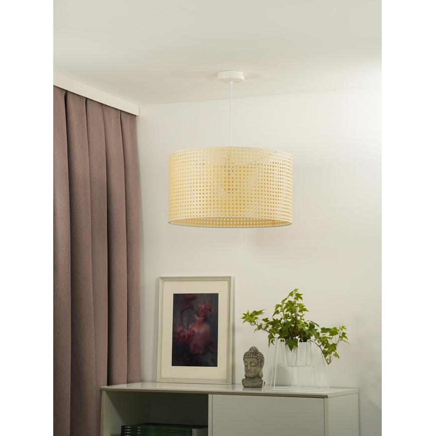 Duolla - Suspension filaire ROLLER RATTAN 1xE27/15W/230V d. 45 cm beige