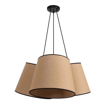 Duolla - Suspension filaire ROSSA 3xE27/15W/230V d. 75 cm marron/noir
