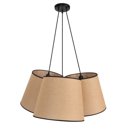 Duolla - Suspension filaire ROSSA 3xE27/15W/230V d. 75 cm marron/noir