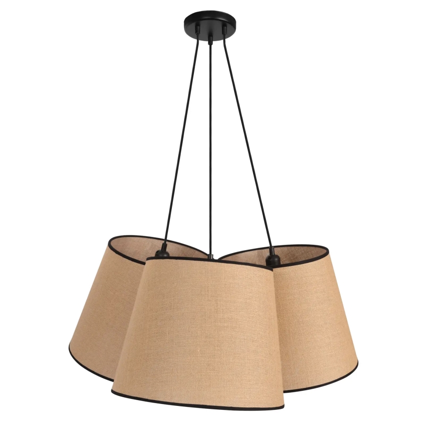 Duolla - Suspension filaire ROSSA 3xE27/15W/230V d. 75 cm marron/noir