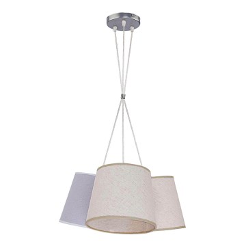 Duolla - Suspension filaire ROSSA 3xE27/40W/230V beige/grise