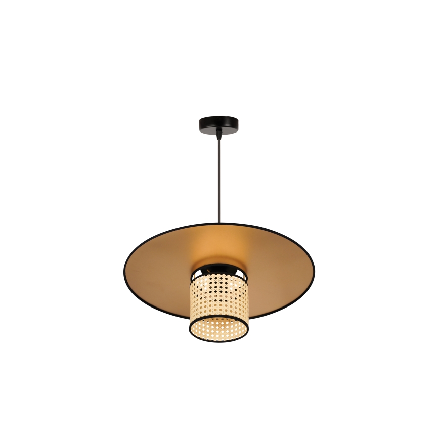 Duolla - Suspension filaire TOKYO RATTAN 1xE27/15W/230V d. 50 cm doré/rotin