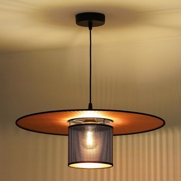 Duolla - Suspension filaire TOKYO SHINY 1xE27/15W/230V d. 50 cm noir/cuivre