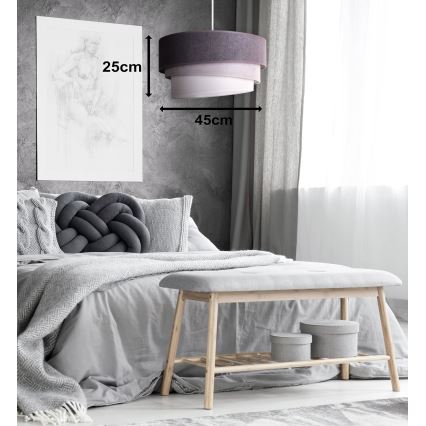 Duolla - Suspension filaire TRIO 1xE27/15W/230V d. 45 cm anthracite/gris/blanc