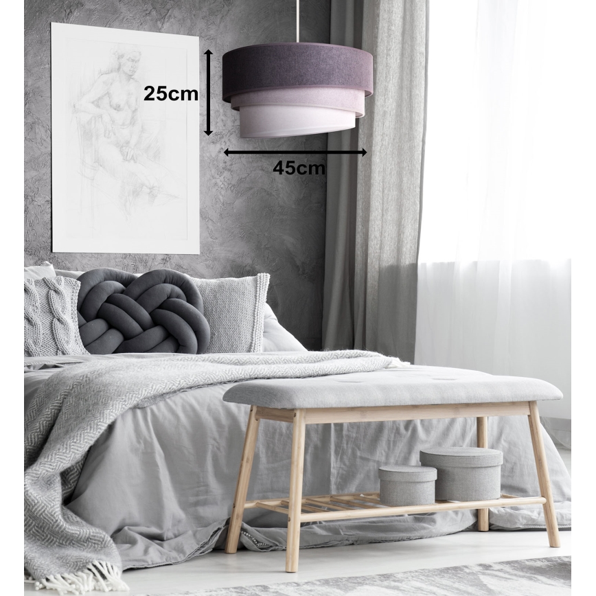 Duolla - Suspension filaire TRIO 1xE27/15W/230V d. 45 cm anthracite/gris/blanc