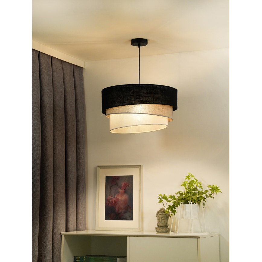 Duolla - Suspension filaire TRIO 1xE27/15W/230V d. 45 cm noir/gris/blanc