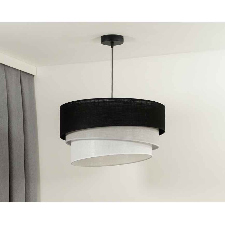 Duolla - Suspension filaire TRIO 1xE27/15W/230V d. 45 cm noir/gris/blanc