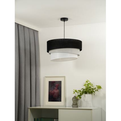 Duolla - Suspension filaire TRIO 1xE27/15W/230V d. 45 cm noir/gris/blanc