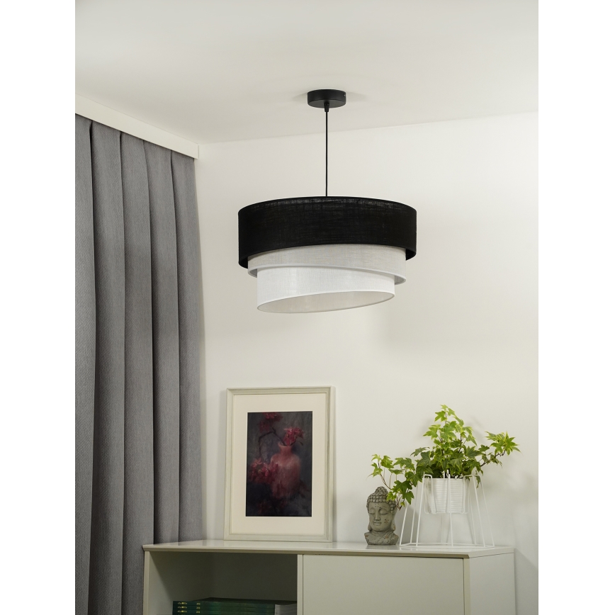 Duolla - Suspension filaire TRIO 1xE27/15W/230V d. 45 cm noir/gris/blanc