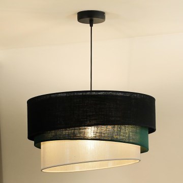 Duolla - Suspension filaire TRIO 1xE27/15W/230V d. 45 cm noir/vert/blanc