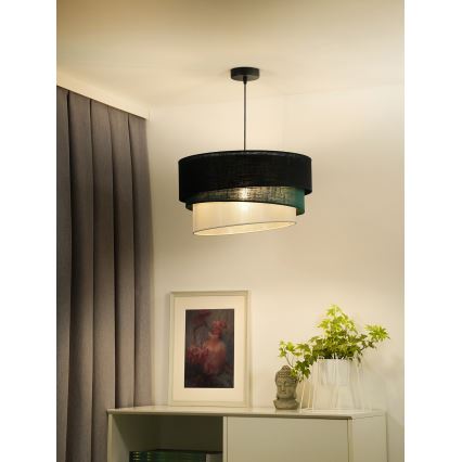 Duolla - Suspension filaire TRIO 1xE27/15W/230V d. 45 cm noir/vert/blanc
