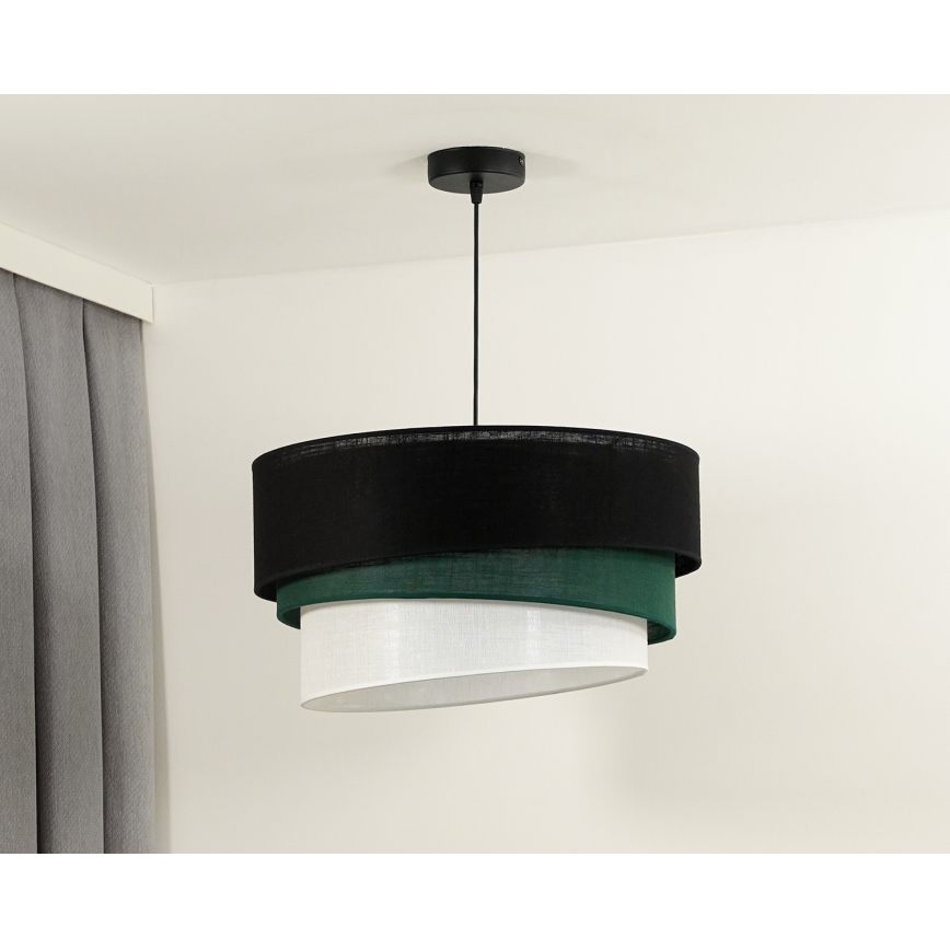 Duolla - Suspension filaire TRIO 1xE27/15W/230V d. 45 cm noir/vert/blanc