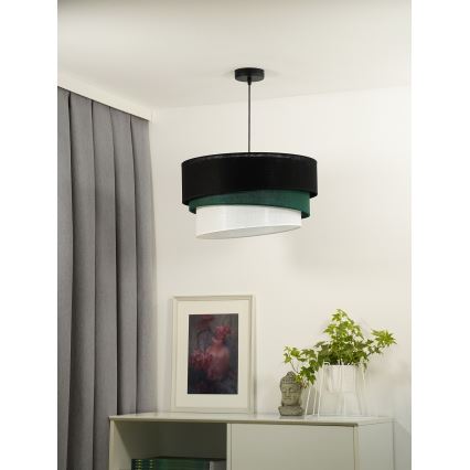 Duolla - Suspension filaire TRIO 1xE27/15W/230V d. 45 cm noir/vert/blanc