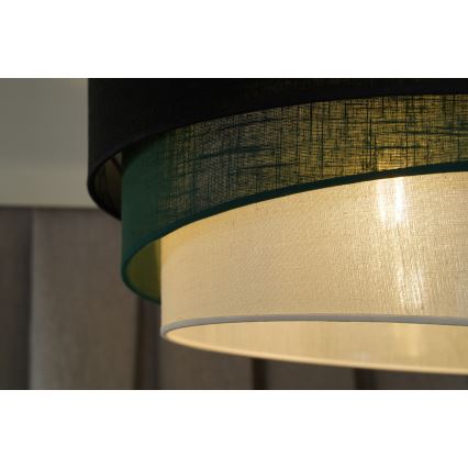 Duolla - Suspension filaire TRIO 1xE27/15W/230V d. 45 cm noir/vert/blanc