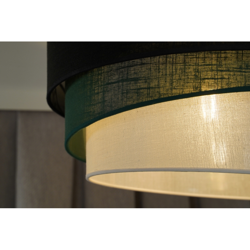 Duolla - Suspension filaire TRIO 1xE27/15W/230V d. 45 cm noir/vert/blanc