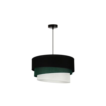 Duolla - Suspension filaire TRIO 1xE27/15W/230V d. 45 cm noir/vert/blanc