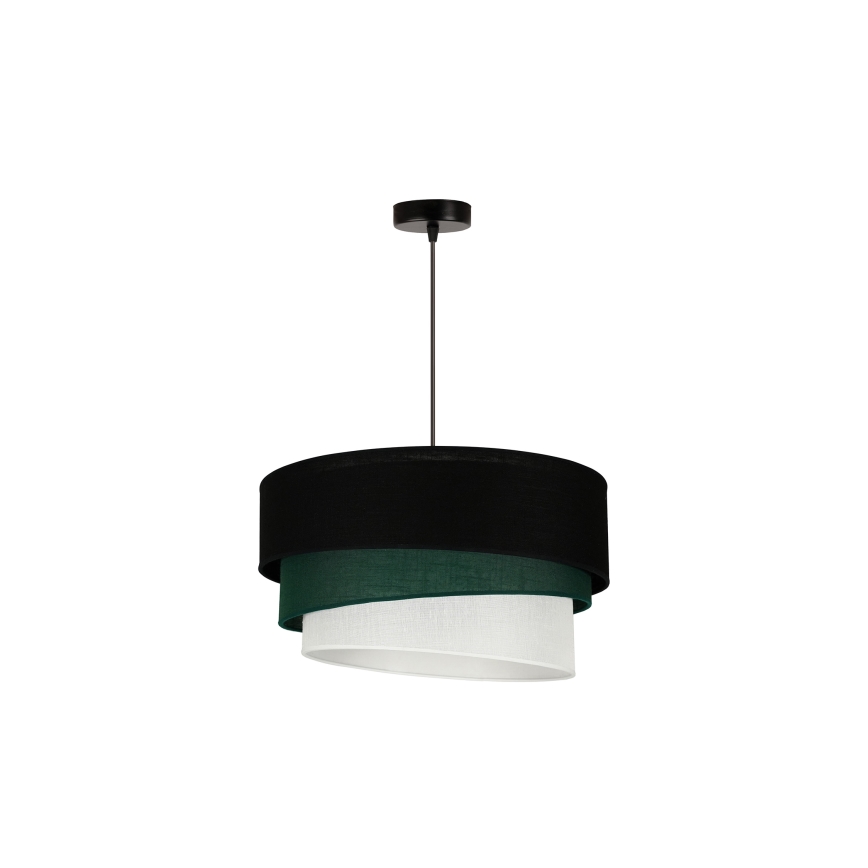 Duolla - Suspension filaire TRIO 1xE27/15W/230V d. 45 cm noir/vert/blanc