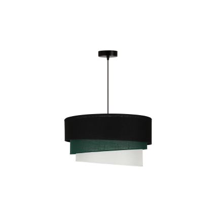 Duolla - Suspension filaire TRIO 1xE27/15W/230V d. 45 cm noir/vert/blanc