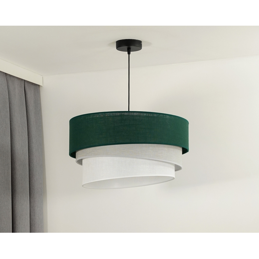 Duolla - Suspension filaire TRIO 1xE27/15W/230V d. 45 cm vert/gris/blanc