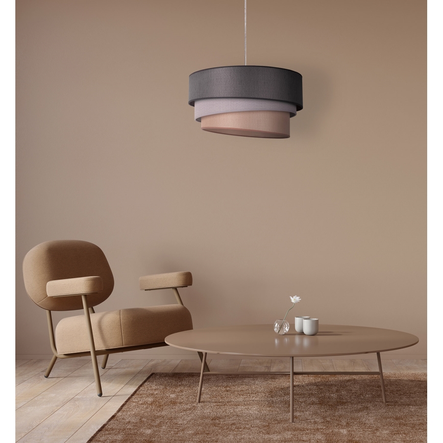 Duolla - Suspension filaire TRIO 1xE27/40W/230V d. 45 cm anthracite/gris/marron