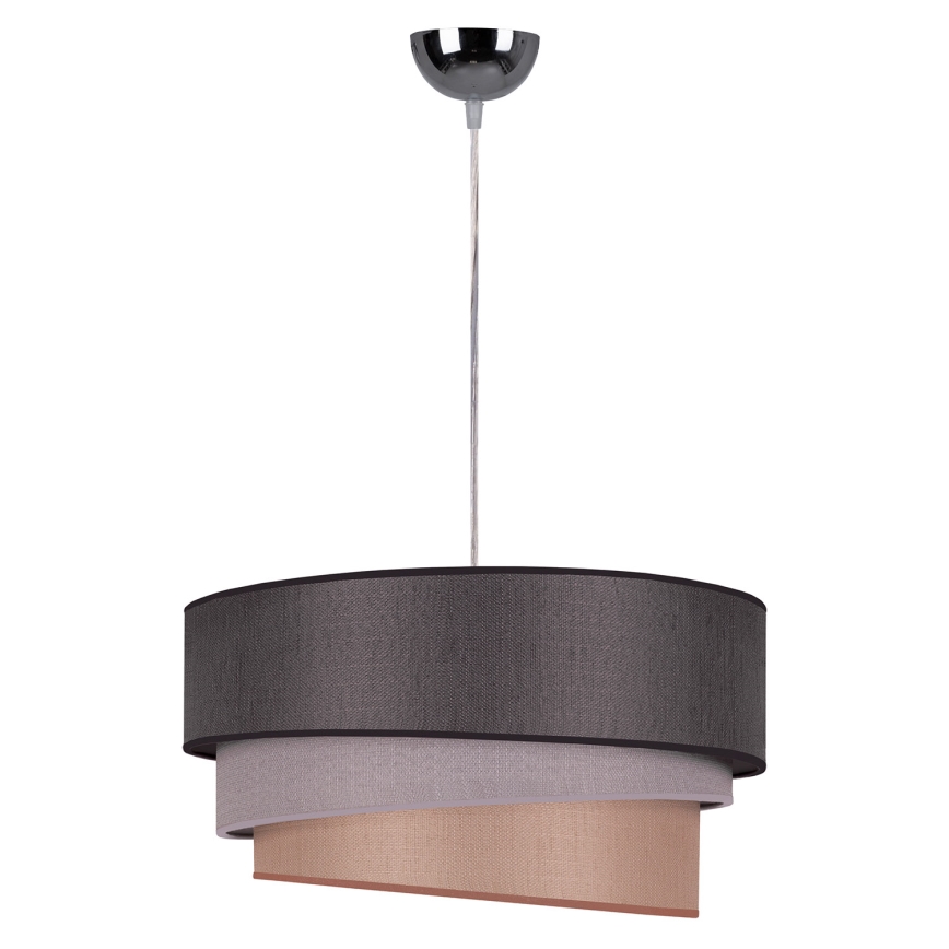 Duolla - Suspension filaire TRIO 1xE27/40W/230V d. 45 cm anthracite/gris/marron
