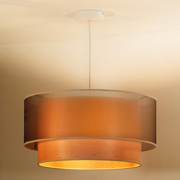 Duolla - Suspension filaire WOOD BOHO 1xE27/15W/230V d. 45 cm cuivre/beige