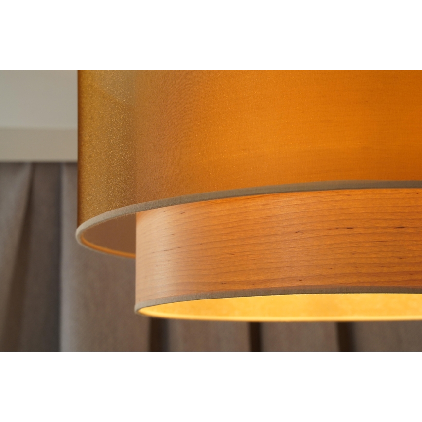 Duolla - Suspension filaire WOOD BOHO 1xE27/15W/230V d. 45 cm cuivre/beige