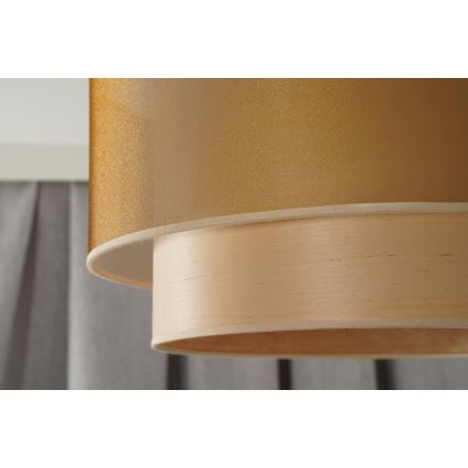 Duolla - Suspension filaire WOOD BOHO 1xE27/15W/230V d. 45 cm cuivre/beige