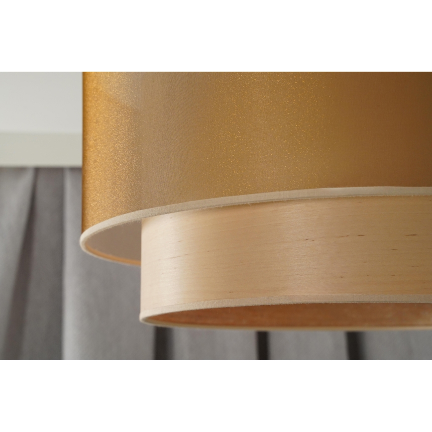 Duolla - Suspension filaire WOOD BOHO 1xE27/15W/230V d. 45 cm cuivre/beige