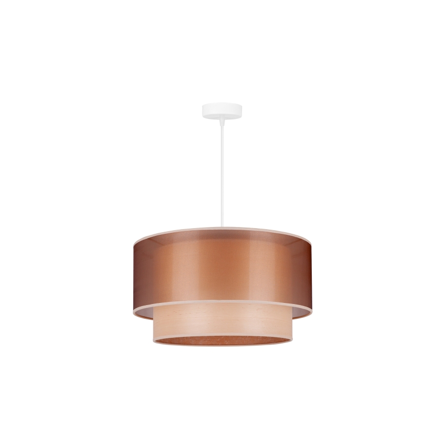 Duolla - Suspension filaire WOOD BOHO 1xE27/15W/230V d. 45 cm cuivre/beige