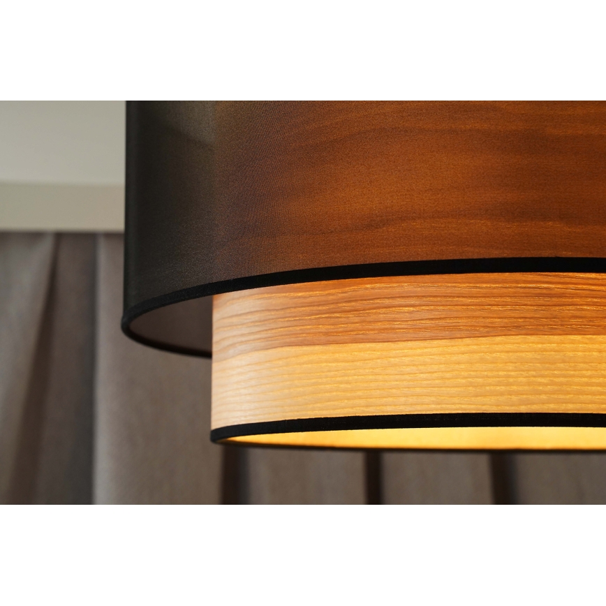 Duolla - Suspension filaire WOOD BOHO 1xE27/15W/230V d. 45 cm noir/beige
