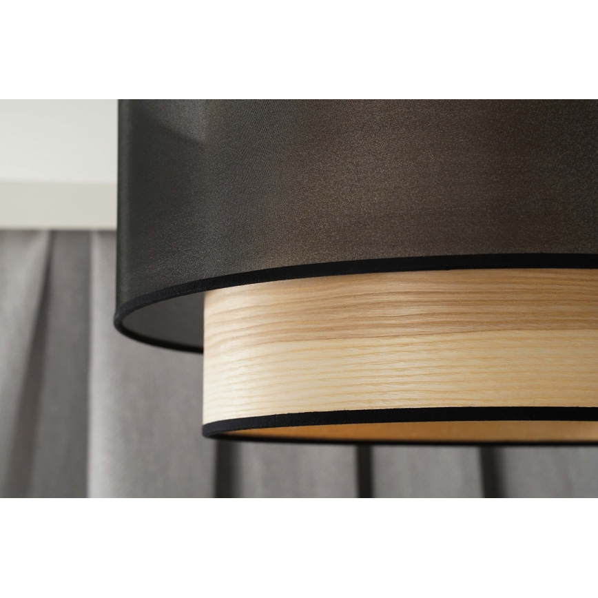 Duolla - Suspension filaire WOOD BOHO 1xE27/15W/230V d. 45 cm noir/beige