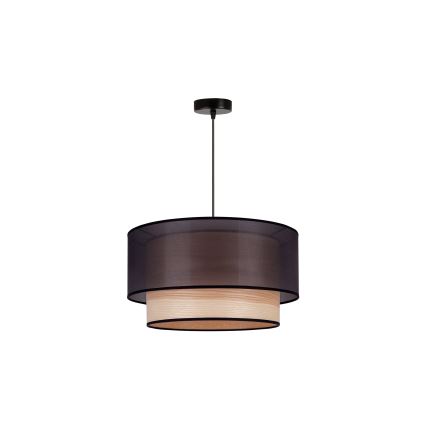 Duolla - Suspension filaire WOOD BOHO 1xE27/15W/230V d. 45 cm noir/beige