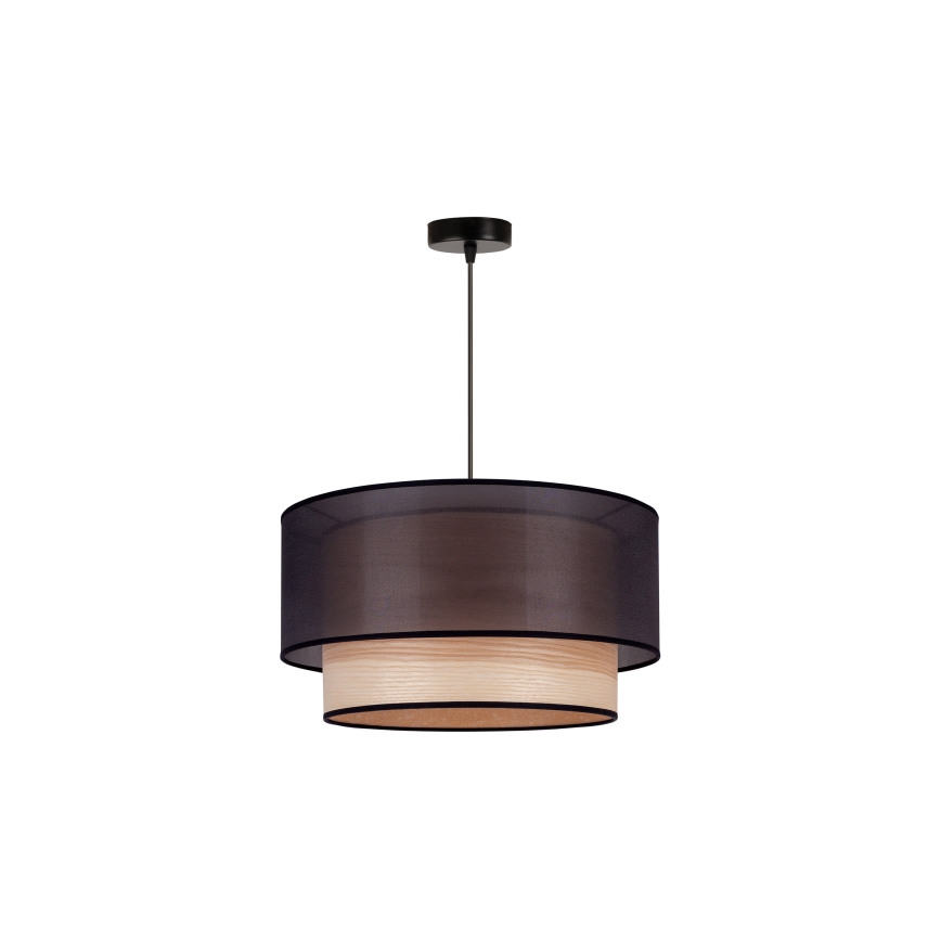 Duolla - Suspension filaire WOOD BOHO 1xE27/15W/230V d. 45 cm noir/beige