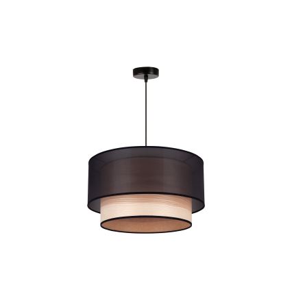 Duolla - Suspension filaire WOOD BOHO 1xE27/15W/230V d. 45 cm noir/beige
