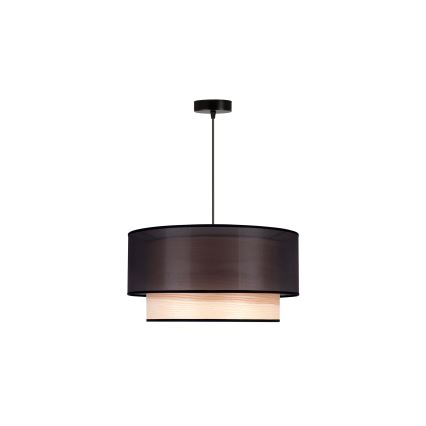 Duolla - Suspension filaire WOOD BOHO 1xE27/15W/230V d. 45 cm noir/beige