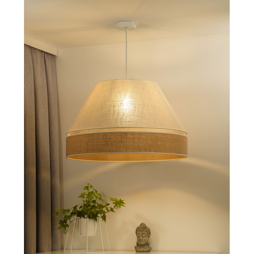 Duolla - Suspension filaire YUTE AVIGNON 1xE27/15W/230V d. 60 cm crème/beige