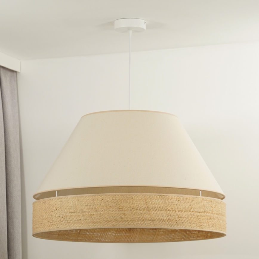 Duolla - Suspension filaire YUTE AVIGNON 1xE27/15W/230V d. 60 cm crème/beige