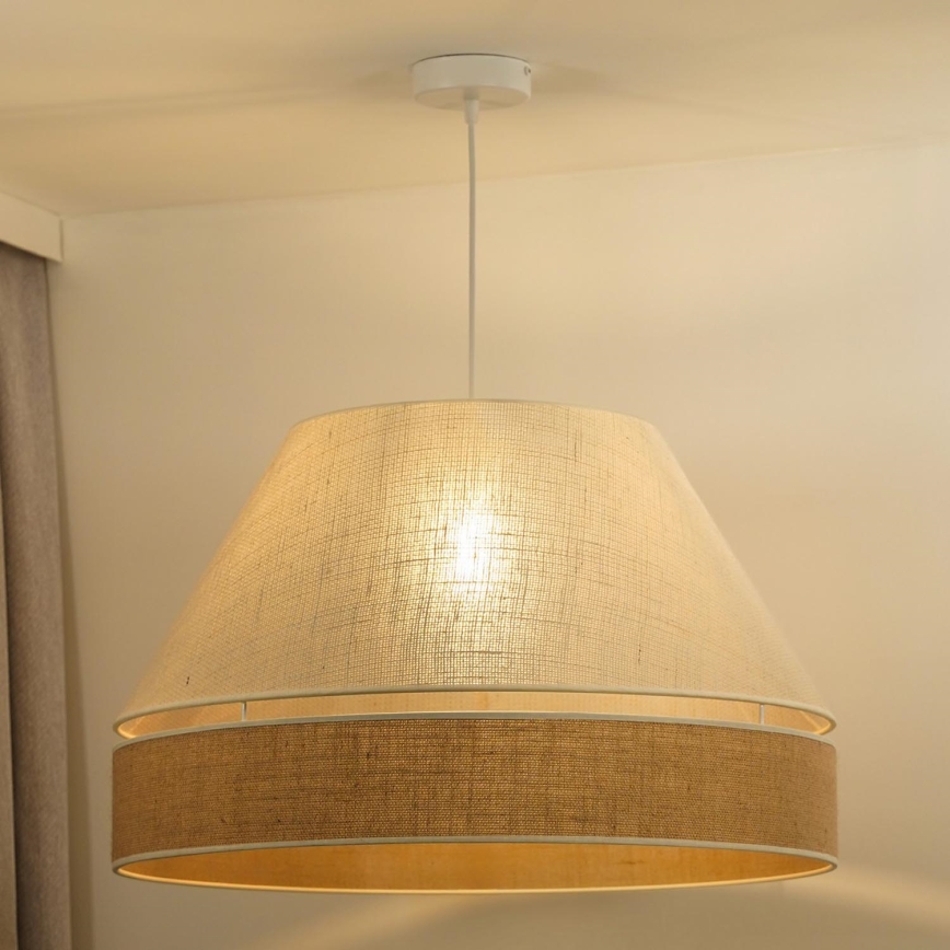 Duolla - Suspension filaire YUTE AVIGNON 1xE27/15W/230V d. 60 cm gris/marron