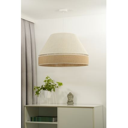 Duolla - Suspension filaire YUTE AVIGNON 1xE27/15W/230V d. 60 cm gris/marron