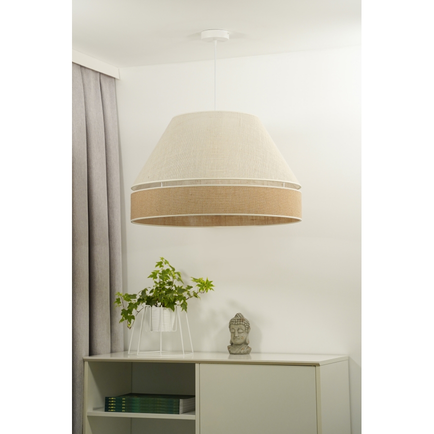 Duolla - Suspension filaire YUTE AVIGNON 1xE27/15W/230V d. 60 cm gris/marron