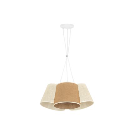 Duolla - Suspension filaire YUTE ROSSA 3xE27/15W/230V gris/marron