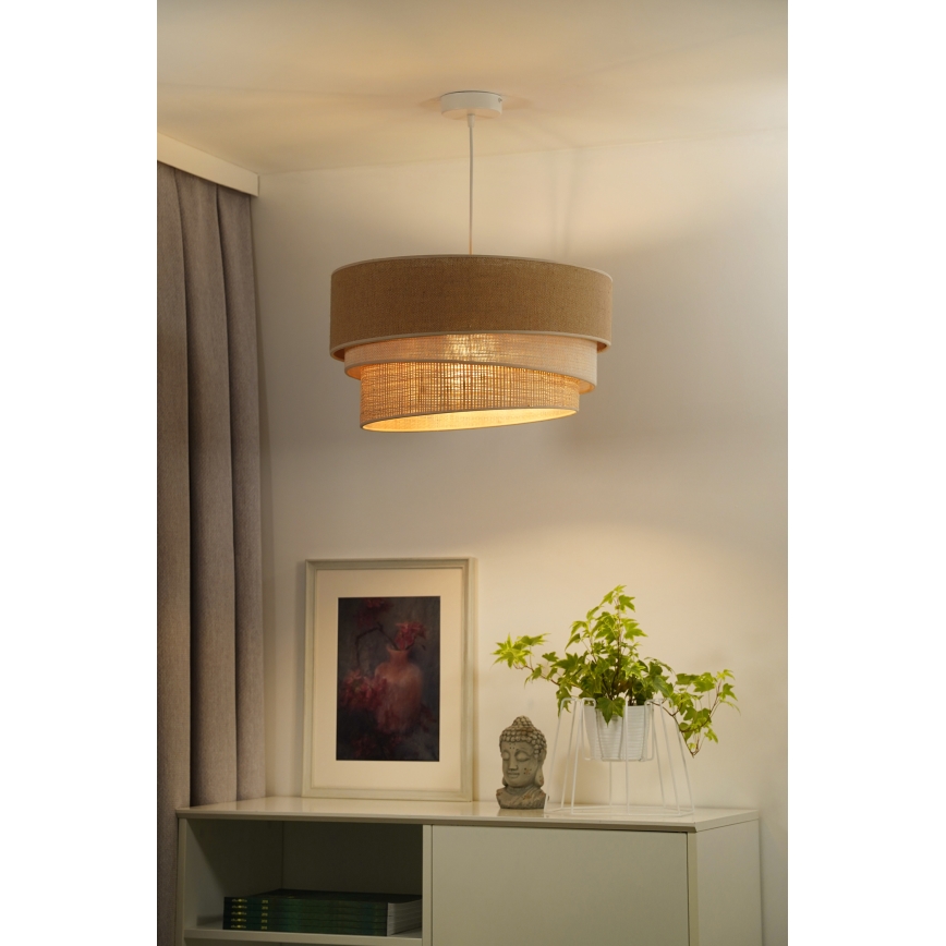 Duolla - Suspension filaire YUTE TRIO 1xE27/15W/230V d. 45 cm marron/gris/beige
